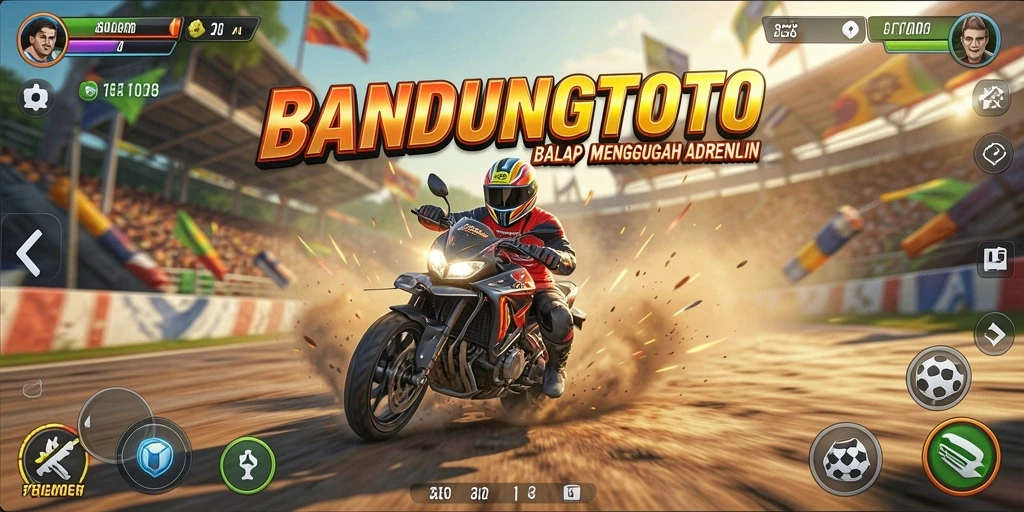 Tangkapan layar utama BANDUNGTOTO menampilkan aksi balapan penuh kecepatan.