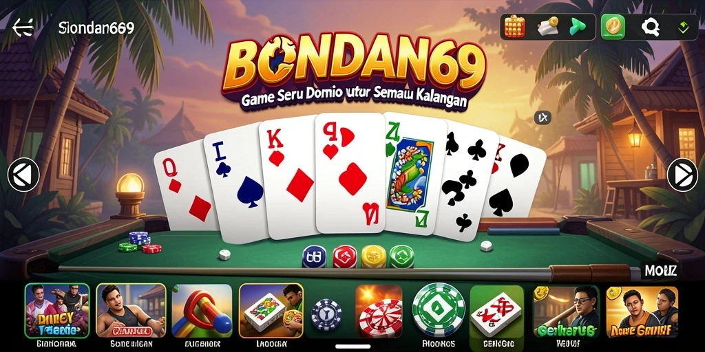 Tampilan menarik dari gameplay BONDAN69 dengan papan domino yang seru.