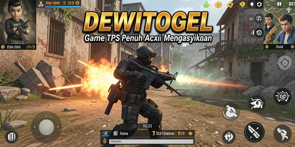 Screenshot gameplay DEWITOGEL menampilkan aksi tembak-menembak seru.