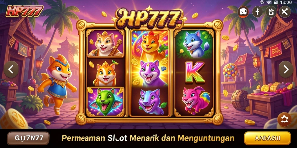 Tampilan menarik gameplay Slot di HP777 yang menggugah selera.