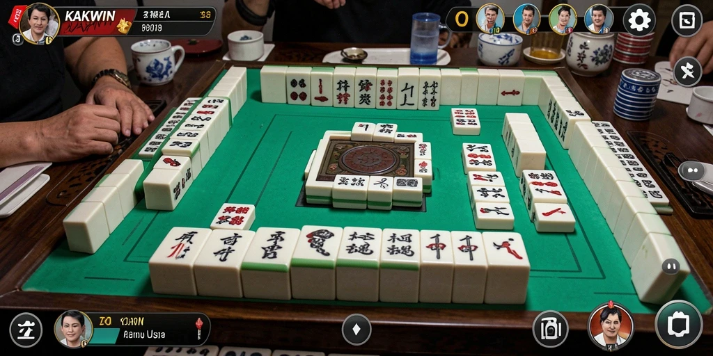 Screenshot utama KAKWIN menampilkan gameplay Mahjong yang menarik dan seru.