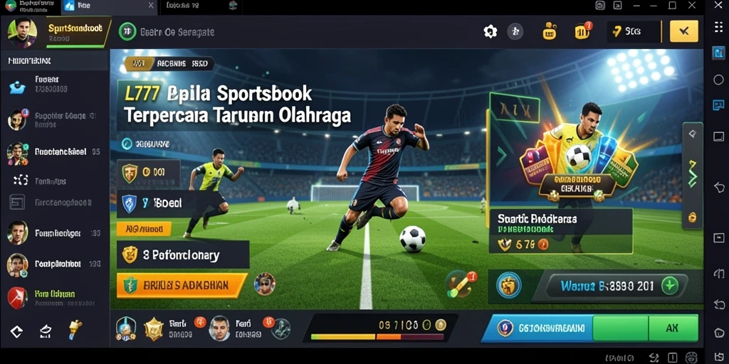 Tampilan layar utama aplikasi L777 dengan berbagai opsi taruhan olahraga.