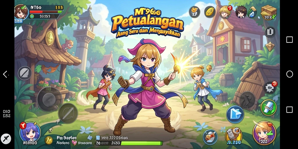 Tampilan gameplay MT966 yang penuh aksi dan karakter anime yang ikonik.