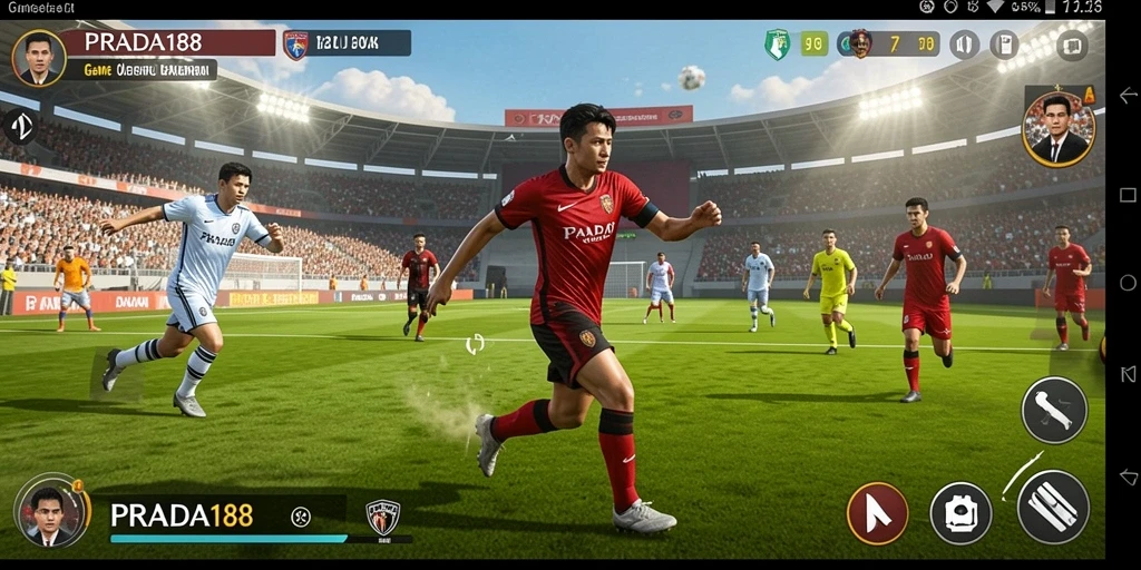 Tampilan screenshot gameplay yang menampilkan pertandingan olahraga seru.