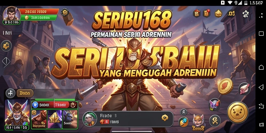 Tangkapan layar utama SERIBU168 dengan aksi seru dalam gameplay Arcade.